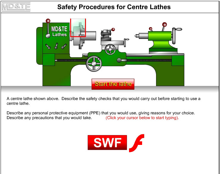 Centre lathe safety procedure