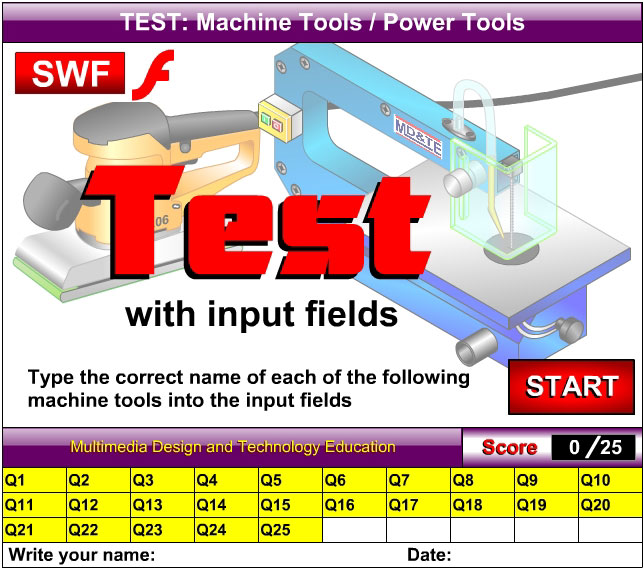 Machine tools test with input fields