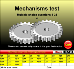 Mechanisms test, multiple choice questions 1-33