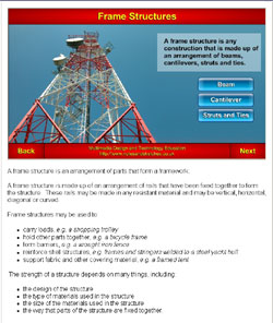 Frame structures, shell structures, beams, cantilevers, struts, ties.