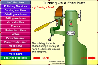 Design and Technology Processes: turning a bowl on a wood lathe.