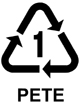 PETE - Polyethylene terephthalate recycling symbol