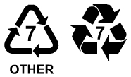 Recycling symbol for a polymer other than polymers with recycling symbols 1-6