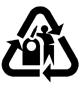 Recycling symbol for glass