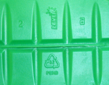 Recycling symbol on a plastic Domestos bottle