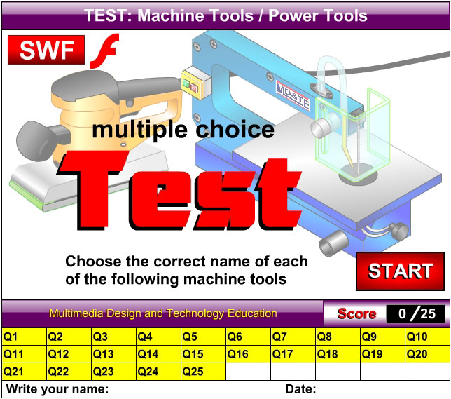 Machine tools multiple choice test with score