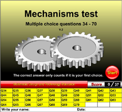 Mechanisms test, multiple choice questions 34-70