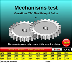 Mechanisms test, input fields 71-100