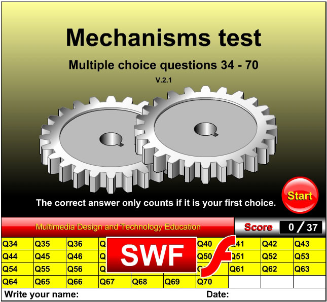 Mechanisms multiple choice test questions 34-70