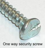 One way security screw