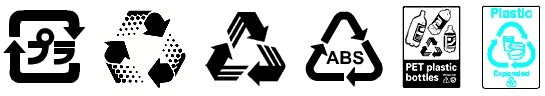 Variations of the mobius loop recycling symbol