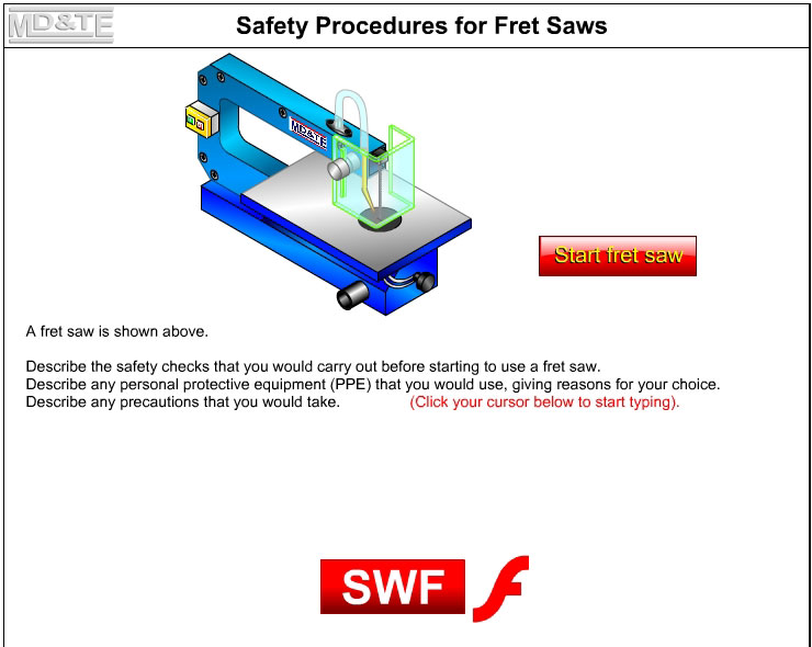 Safety procedure for fret saws