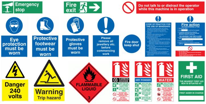 Safety Signs In A Workshop Safety Signs In A Workshop