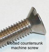 Slotted countersunk machine screw