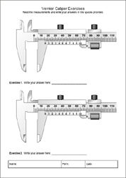 Vernier Caliper Exercises in PDF