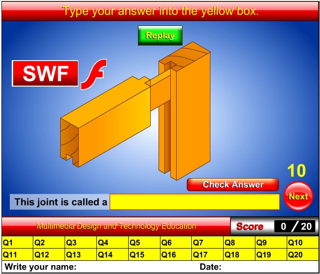 Wood joints end of module test