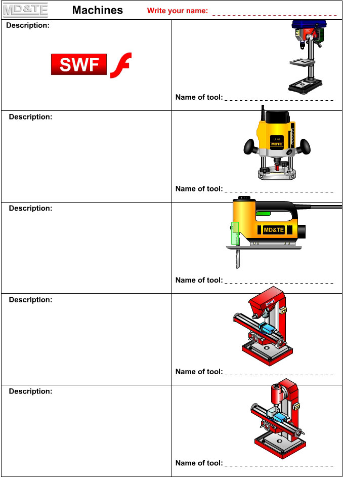 Machines worksheet